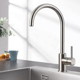 1 x RAW Customer Returns CECIPA Brushed SUS304 Stainless Steel Kitchen Faucet, 360 Rotation Angle, High Pressure, Single Lever Sink Mixer Tap, Mixer Tap Brushed  - RRP €34.67