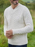 1 x RAW Customer Returns Cicy Bell Men s V-Neck Long Sleeve Sweater Classic Fine Knitted Sweater White M - RRP €36.29