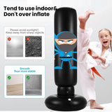 1 x RAW Customer Returns Punching Bag Children, 160cm Inflatable Punching Bag Standing Children Standing Punching Bag for Karate, Taekwondo, Boxing, Stress Relief Boxing Target Heavy Training Fitness Sandbag-Ninja Blue - RRP €21.2