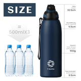 1 x RAW Customer Returns Fjbottle Stainless Steel Sports Drinking Bottle with Magnetic Lid 1L, 800ml, 600ml, 400ml BPA-Free Leak-Proof Children s Bottle - Suitable for Carbonated Drinks 1500ML Thermo Water Bottle for School, Fitness - RRP €26.99