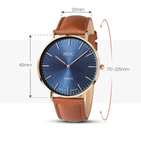 1 x RAW Customer Returns Infantry Men s Wristwatch Leather Strap Watch Brown Men s Watch Analog Quartz Blue Minimalist Men Watches Ultra Thin Dress Business Simple Men s Wristwatch with Genuine Leather - RRP €30.24