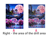 5 x Brand New YOUYIDUN 5D DIY Diamond Painting Kit, Pink Moon Diamond Art Painting Kit, Cross Embroidery Digital Canvas Gift, Adult, Wall, Home Decoration Painting Supplies - RRP €102.0