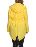 1 x RAW Customer Returns Zeagoo Women s Outdoor Waterproof Jacket, Lightweight Windbreaker, Demi-Season Jacket with Hood, Pockets, Plain, Wavy Stitch, S-XXL, Yellow., M - RRP €19.68