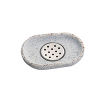 1 x RAW Customer Returns IMEEA Terrazzo Soap Dish with Stainless Steel Drain Beige Soap Holder Natural Stone Soap Tray for Bathroom Sink Kitchen - RRP €14.1