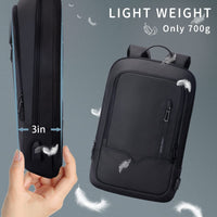 1 x RAW Customer Returns hk backpack men s backpack waterproof laptop backpack women s 15.6 inch with USB port school backpack boys business backpack lightweight laptop bag for school university work travel black - RRP €45.61