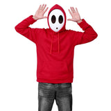 1 x RAW Customer Returns Suffolly Shy Guy Carnival Costume and Mask, Women s Red Hood and White Mask, Carnival Costume for Adults Women s, M  - RRP €20.4