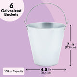 1 x RAW Customer Returns 6 galvanized buckets with handles, vintage style, 2.9 liters, silver, each 17.8 cm - RRP €25.3