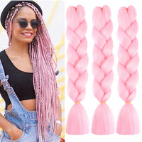 1 x RAW Customer Returns ColorfulPanda 3 Pieces Jumbo Braid Synthetic Hair 24 Inches 100g Kanekalon Braids Hair Braiding Extensions for Crochet Twist Braiding Hair Pink  - RRP €17.99