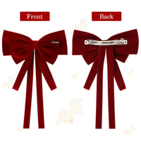 5 x Brand New WLLHYF 2 Pieces Hair Bows Large Hair Clip Girls Bow Hair Clips Metal Clips for Ladies Women Party Christmas Black Red - RRP €90.0