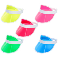 1 x RAW Customer Returns Jerbro 5 Pack Unisex 80s Neon Visor Sun Visors for Golf Tennis Stag Nights Beach Parties Summer Parties Mixed One Size - RRP €24.0