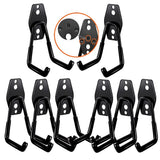 1 x RAW Customer Returns 3-H 14 Pieces Wall Hooks Garage Hooks Heavy Duty Double Hooks Multi Size Garage Storage Hooks for Ladder Bicycle Equipment Garden Black - RRP €36.13