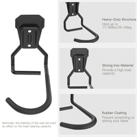 1 x RAW Customer Returns Housolution Bicycle Mount, 4 Pack Bicycle Wall Mount L-Shaped Bicycle Hanger Space Saving Hanging Bicycle Stand Vertical Bicycle Hook with EVA Rubber for Garage Bicycle Shops, Black - RRP €31.38