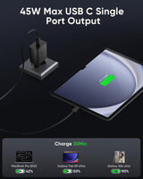 1 x RAW Customer Returns 45W Samsung Fast Charger, OHEDMEH USB C Charger for Samsung Galaxy S23 Ultra S23 S23 S22 Ultra S22 S22 S21 S20 Note 20 Note 10, Galaxy Tab S9 S8, USB C Power Adapter with 2M 5A Charging Cable USB C - RRP €26.67