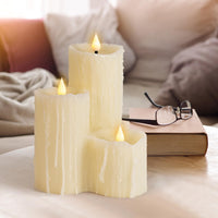 4 x Brand New WinsTime LED Candles Flameless Candles with Remote Control Timer Function, Battery Candles, Ivory LED Candles, Unique Design Flameless Candles, Real Wax - RRP €81.6