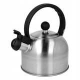 1 x RAW Customer Returns Kettle Camping Induction Stainless Steel Teakesel Whistling Kettle Silver 1.5l Gas Stove, for Wood Stove - RRP €17.0