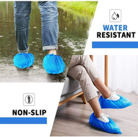 1 x RAW Customer Returns Shoe covers, overshoes disposable 500 pairs 1000 pieces Waterproof and dirt-repellent Keep the room carpet and clean blue plastic - RRP €28.22