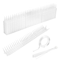 1 x RAW Customer Returns Herefun Pigeon Repellent Spikes 12 Pieces - 5 Meters Bird Protection, 3 Rows Bird Repellent with 24 Cable Ties, Pigeon Repellent Bird Protection Pigeon Protection Spikes, 12 Pigeon Spikes for Roof, Balcony, Fence, - RRP €22.99