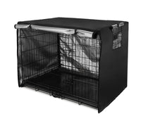 1 x RAW Customer Returns Sensong Dog Cage Cover for Wire Cages 139.1x96.2x115.3cm Covers Dog Cages Dog Box Cover Windproof Durable Black for Dog Houses Dog Cage Accessories Indoor Outdoor Home - RRP €22.88