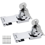 1 x RAW Customer Returns NewZC Pack of 2 Security Hasp with Lock Hasp Lockable 80 mm Keyed Hasp Lock Metal Silver Security Hasp Lock Door Fitting for Wooden Box Drawer Boxes Furniture - Chrome Plated - RRP €16.49