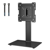 1 x RAW Customer Returns BONTEC Universal Tabletop TV Stand for 17 to 43 inch Screens, Height Adjustable and Swivel TV Pedestal with Tempered Glass Base, VESA Max 200x200 mm, Up to 45 kg - RRP €24.85