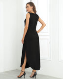 1 x RAW Customer Returns AUSELILY Black Summer Maxi Dresses Women Sleeveless Beach Dresses Long with Pockets L - RRP €28.8