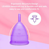 60 x Brand New LEASEN Set of 4 Menstrual Cups in Medical Silicone Without Latex and Additives, Comfortable, Ecological, Safe, Soft Menstrual Cup, SIZE M SIZE L, 4 Units - RRP €1825.2