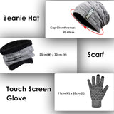 27 x Brand New Swygoo Winter Beanie Hat Scarf and Touchscreen Gloves Set, Knitted Thermal Set with Cozy Fleece Lining, Slouchy Beanie Cap, Neck Warmer and Gloves for Men and Women Light Grey  - RRP €495.99