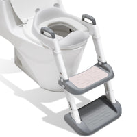 1 x RAW Customer Returns Adoraland children s toilet seat, children s toilet seat, children s toilet seat with stairs, children s toilet seat with splash guard, children s toilet seat for boys and girls, handles White - RRP €27.99