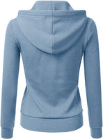 1 x RAW Customer Returns Newbestyle jacket women s sweat jacket hoodie sweatshirt jacket sweater tops hoodie light blue, L  - RRP €38.3