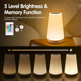 1 x RAW Customer Returns Hyted LED bedside lamp with memory function and touch dimmability, night light for children with 13 colors 5 brightness levels, USB C rechargeable atmosphere night lamp for bedroom, children s room - RRP €16.59