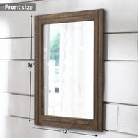 1 x RAW Customer Returns AAZZKANG Rustic Wooden Mirror Rectangular Decorative Wall Mirror with Frame Bedroom Living Room Bathroom Hanging Mirror - RRP €25.3