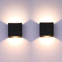 1 x RAW Customer Returns Glighone Pack of 2 10W LED Wall Lights Indoor, Alum Wall Lamp Indoors Up Down, 3 Brightness Dimmable, Modern Wall Lighting for Living Room, Bedroom, Hallway, Balcony, Stairs - Black Warm White 3000K - RRP €34.27