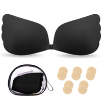 1 x Brand New Nadeer Backless Adhesive Bras Women s Strapless Bra Invisible Wedding Reusable Bras for Evening Dresses, Prom Dresses, Wedding Dresses C,Black  - RRP €22.8