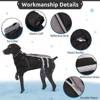 1 x RAW Customer Returns ASENKU Dog Coats Winter Waterproof Dog Jacket Windproof Reflective Dog Vest for Cold Weather, Warm Fleece Dog Coat with Harness, Black, 3XL - RRP €40.33