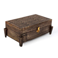 1 x RAW Customer Returns Ajuny Hand Carved Decorative Wooden Jewelry Box Handcrafted Vintage Keepsake Storage Travel Organizer Treasure Chest Jewelry Holder Earrings Necklaces Watch Boxes, Ideal Gifts - RRP €22.18