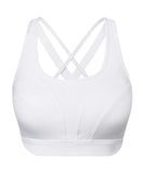 1 x RAW Customer Returns Yvette Sports Bra Crossed Spaghetti Straps Back Strong Support Large Breasts for Fitness Running Jogging, White, XXL Large Sizes - RRP €27.22