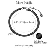 1 x RAW Customer Returns FOCALOOK women s anklet black 22 5cm 5mm wide snake chain shape anklet summer beach ankle bracelet adjustable foot jewelry accessory for vacation - RRP €24.0