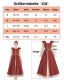 1 x RAW Customer Returns CR ROLECOS Renaissance Dress Women Victorian Costume Medieval Faire Dress Long Sleeve Irish Dress Retro Red M - RRP €50.4