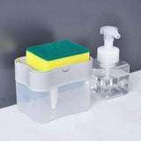 1 x Brand New Liquid Soap Dispenser and Sponge Holder 2 in 1 for Kitchen Sink Dish Washing Soap Dispenser 368.5g - RRP €10.85