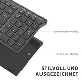 1 x RAW Customer Returns iClever BK10 Bluetooth keyboard, wireless rechargeable keyboard with 3 Bluetooth channels, stable connection, ultraslim ergonomic design, wireless keyboard for iOS, Android, Windows, black - RRP €38.3