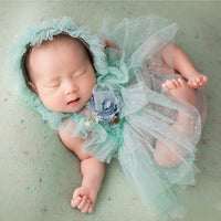 1 x RAW Customer Returns 2 Pieces Newborn Baby Photography Props Set,Baby Photo Shoot Costumes Newborn Baby Girl Lace Romper Clothes Photo Props Outfits Headband Clothing Set - RRP €25.49