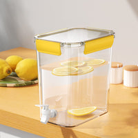 1 x Brand New MMCCHB Juice bucket dispenser, refrigerator drinks cold water bucket cold water jug with tap kettle tea lemonade dispenser container. Yellow  - RRP €18.14