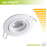 3 x Brand New YanFeiYit Ultra Flat LED Recessed Spotlight, Replaceable Ceramic Module, 5W, 230V, Dimmable, Rotatable Recessed Spotlight, Matte White, Round 3-Piece Set, Warm White  - RRP €68.4