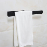 1 x RAW Customer Returns Towel holder without drilling - Self-adhesive towel rail made of stainless steel, 37CM long, for bathroom and kitchen - Towel holder bathroom wall for gluing - Metal towel holder in black - RRP €24.99