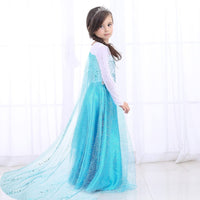 1 x RAW Customer Returns URAQT ELSA girls princess costume, ELSA children s dress 6-piece set with crown tiara gloves magic wand etc. for Christmas fancy dress, carnival, Halloween, size 110 - RRP €20.23