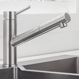 1 x RAW Customer Returns ONECE kitchen tap, extendable sink tap made of brushed stainless steel, kitchen tap with 150 rotation, high pressure tap, sink mixer tap for kitchen, matt - RRP €58.99