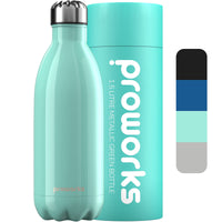 1 x RAW Customer Returns PROWORKS Stainless Steel Water Bottle, BPA Free Insulated Vacuum Metal Bottle for 12 Hour Hot 24 Hour Cold Drinks, Sports and Gym Water Bottle - 1.5 Liter - Green - RRP €37.0