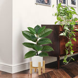 1 x RAW Customer Returns Briful 22 55.9cm Artificial Rubber Tree Artificial Plant Ficus Elastica Artificial Tree Large Decorative Plant Houseplant 15 Leaves - RRP €36.29