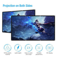 1 x RAW Customer Returns Projection Screen, 16 9 HD 4K Foldable Portable White Projector Screen Support 160 Degree Viewing Angle for Indoor School Outdoor Home Theater 84 -186cm W X 105CM H  - RRP €22.8