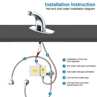 1 x RAW Customer Returns Automatic Infrared Sensor Faucet, Touchless Sink with Brass Base for Kitchen, Bathroom, Toilet Automatic Faucet Cold and Hot  - RRP €97.67